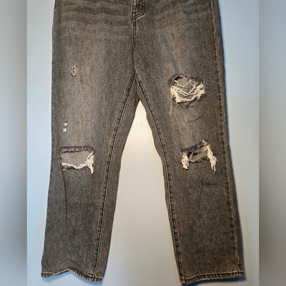 BDG Black Wash Distressed High-Rise Slim Straight Denim Womens Size 31 - Picture 3 of 16